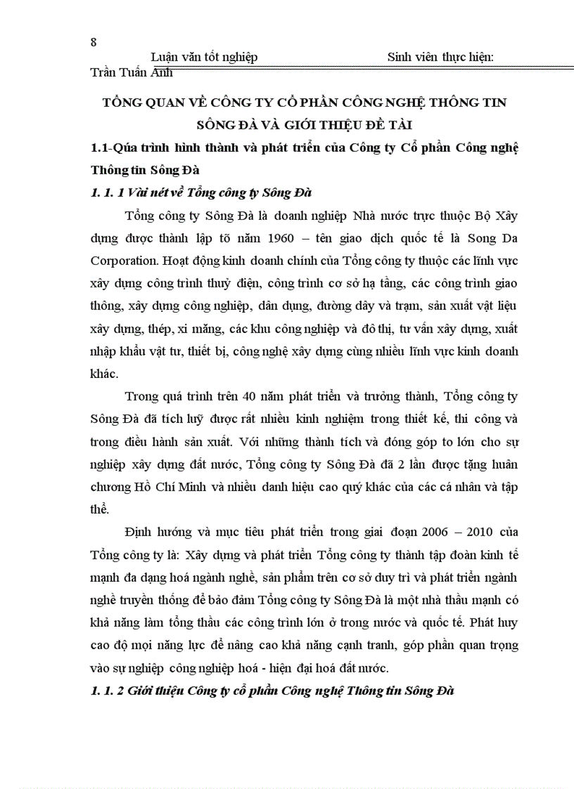 image for page Nghiên cứu thiết kế phần mềm quản lý dự án tại Công ty Cổ phần Công nghệ Thông tin Sông Đà