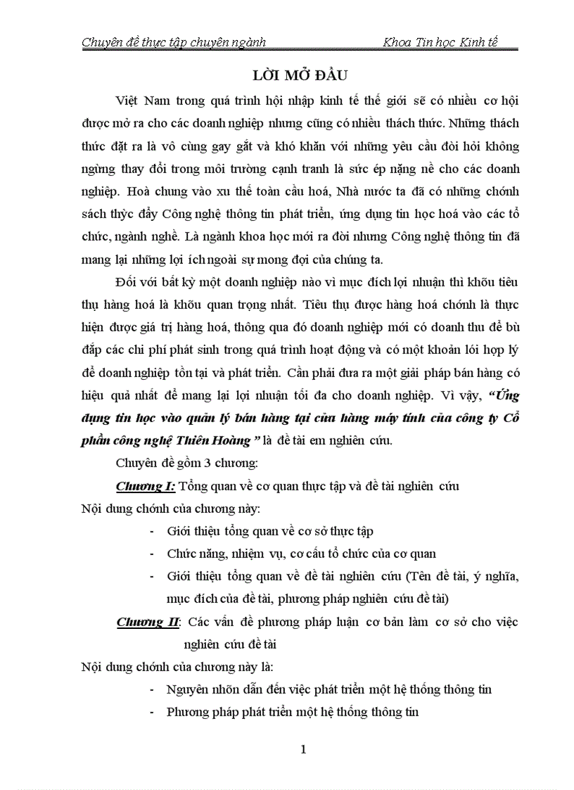 image for page Ứng dụng tin học vào quản lý bán hàng tại cửa hàng máy tính của công ty Cổ phần công nghệ Thiên Hoàng