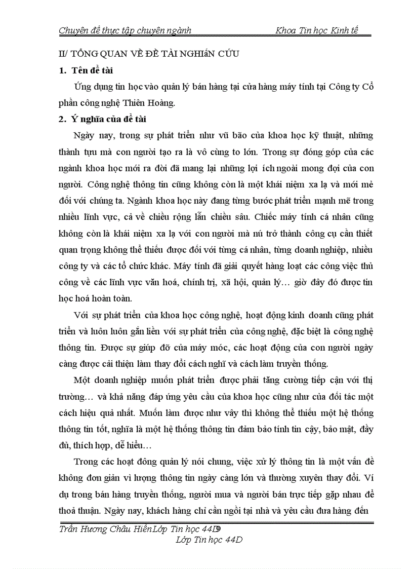 image for page Ứng dụng tin học vào quản lý bán hàng tại cửa hàng máy tính của công ty Cổ phần công nghệ Thiên Hoàng