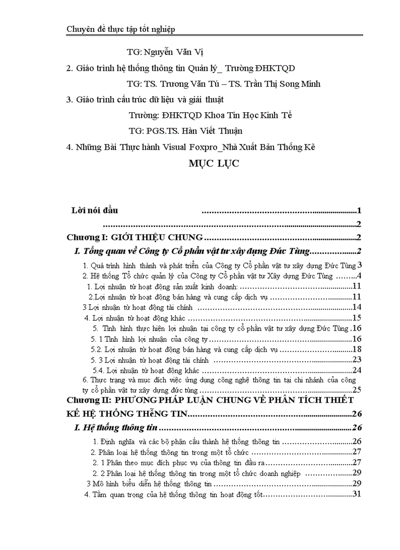 image for page Phân tích thiết kế hệ thống thông tin quản lý vật tư tại Công ty Cổ phần vật tư xây dựng Đức Tùng