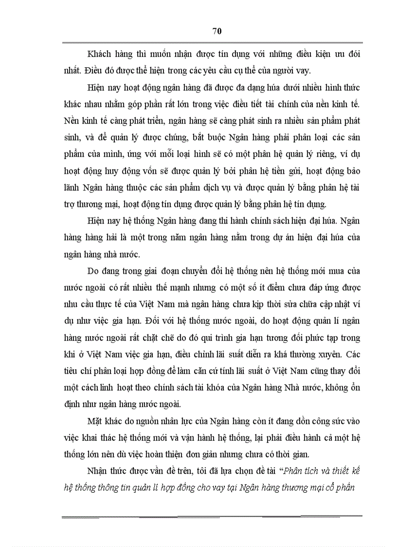 image for page Phân tích và thiết kế hệ thống thông tin quản lý hợp đồng cho vay tại Ngân hàng thương mại cổ phần hàng hải