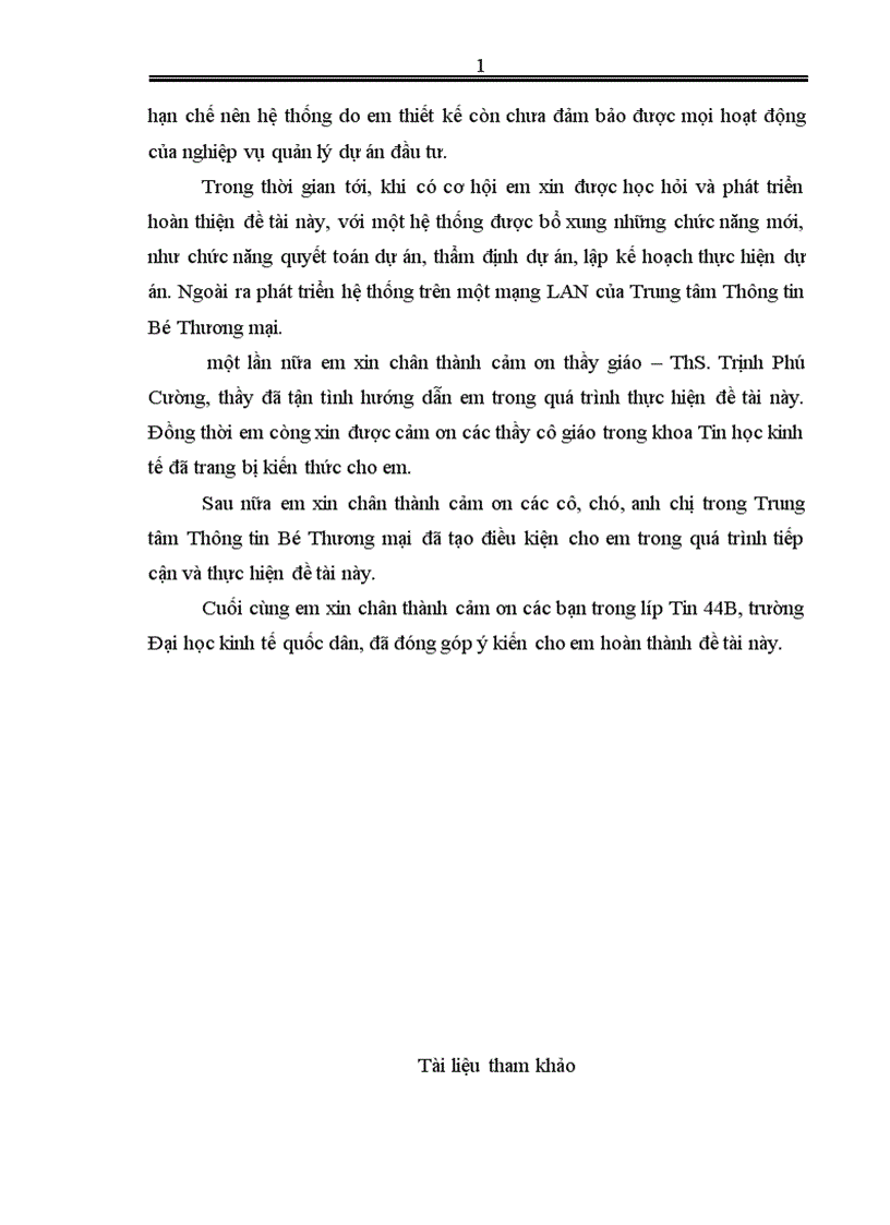 image for page Phân tích và thiết kế phần mềm Quản lý dự án đầu tư