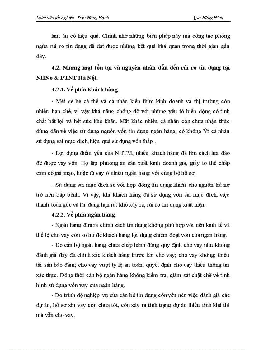 image for page Một số giải pháp phòng ngừa và hạn chế rủi ro tín dụng tại NHNo PTNT Hà Nội 1