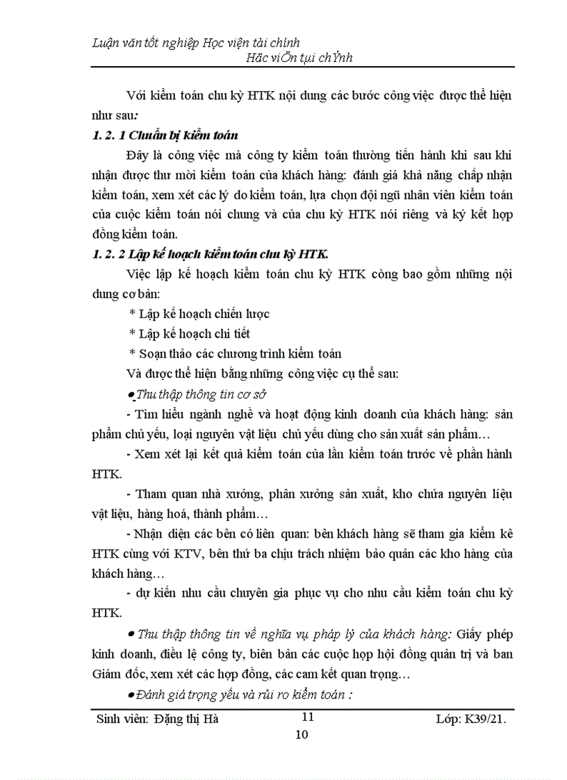 image for page Kiểm toán chu kỳ HTK trong quy trình kiểm toán BCTC do công ty Kiểm toán và Kế toán Hà Nội thực hiện