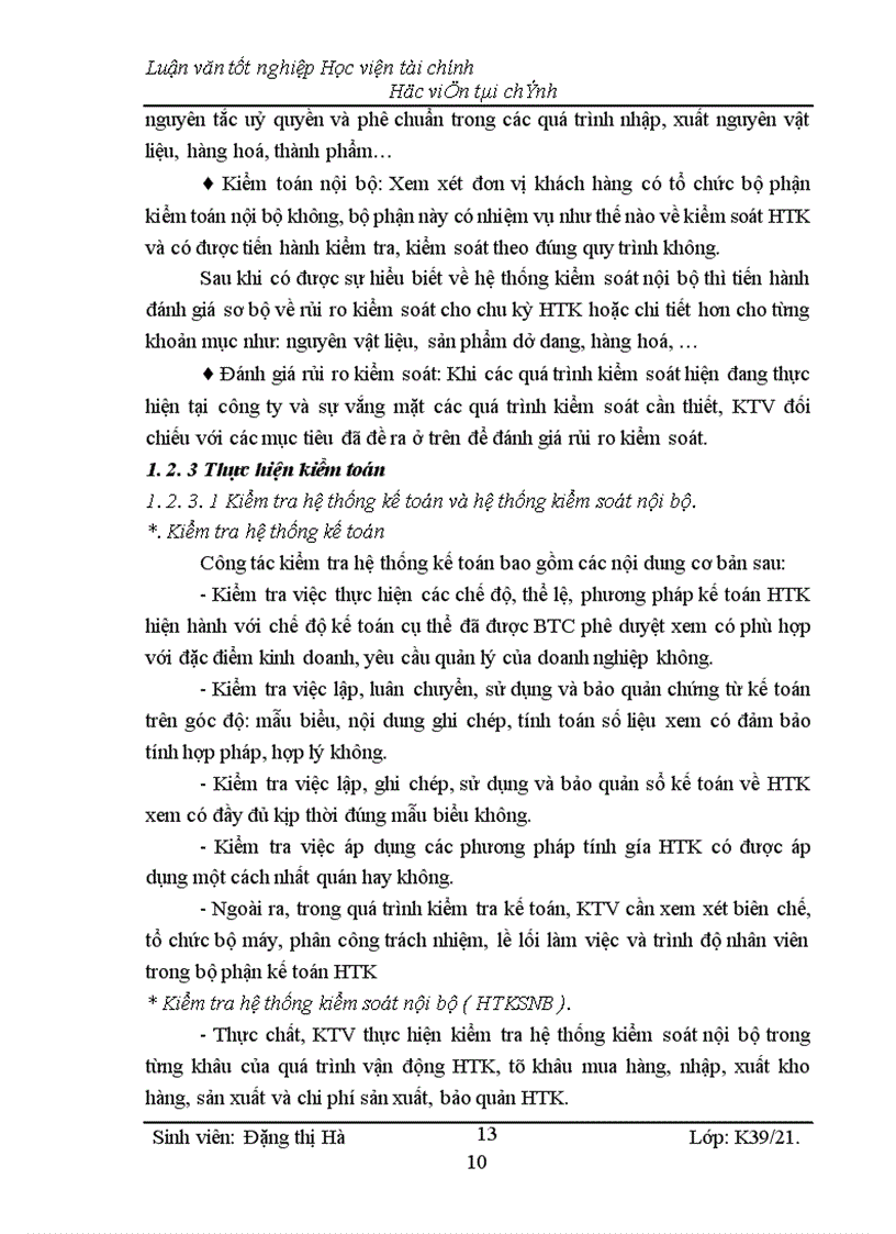 image for page Kiểm toán chu kỳ HTK trong quy trình kiểm toán BCTC do công ty Kiểm toán và Kế toán Hà Nội thực hiện