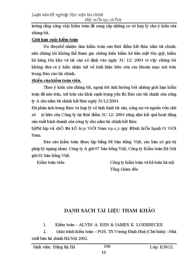 image for page Kiểm toán chu kỳ HTK trong quy trình kiểm toán BCTC do công ty Kiểm toán và Kế toán Hà Nội thực hiện