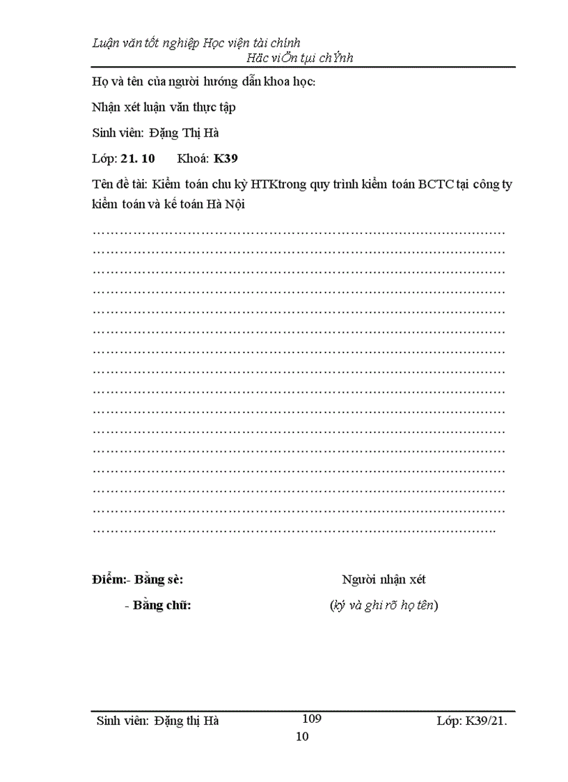 image for page Kiểm toán chu kỳ HTK trong quy trình kiểm toán BCTC do công ty Kiểm toán và Kế toán Hà Nội thực hiện