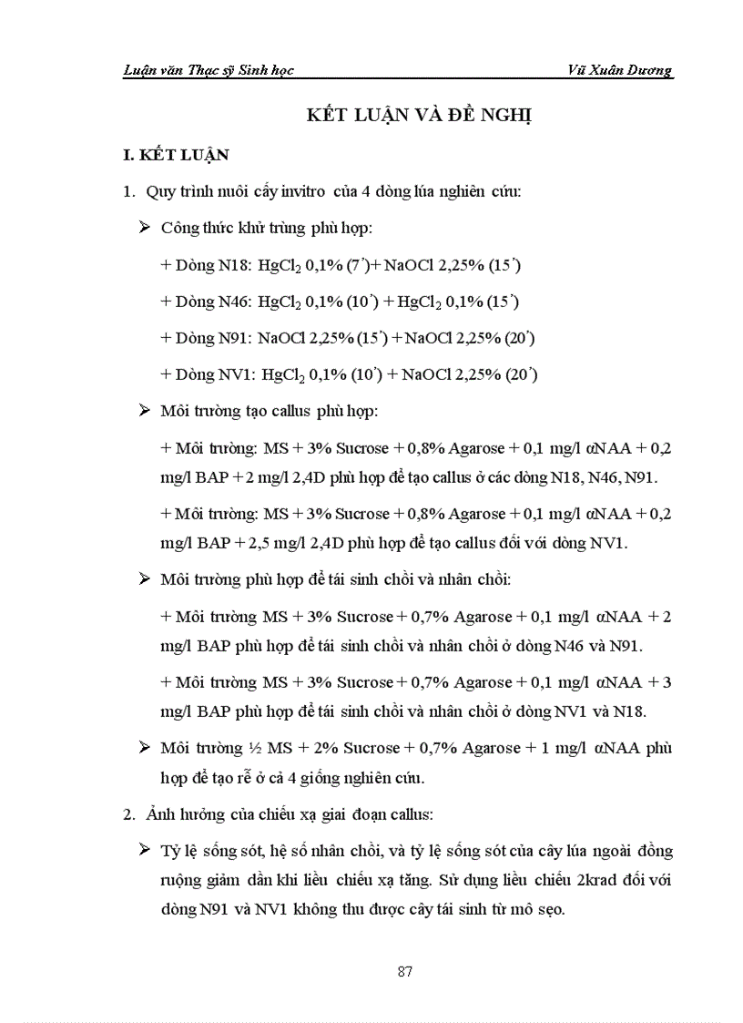 image for page Nghiên cứu nuôi cấy in vitro và ảnh hưởng của phóng xạ tia gamma nguồn Co60 vào giai đoạn callus và giai đoạn hạt nảy mầm của một số dòng lúa có triển vọng
