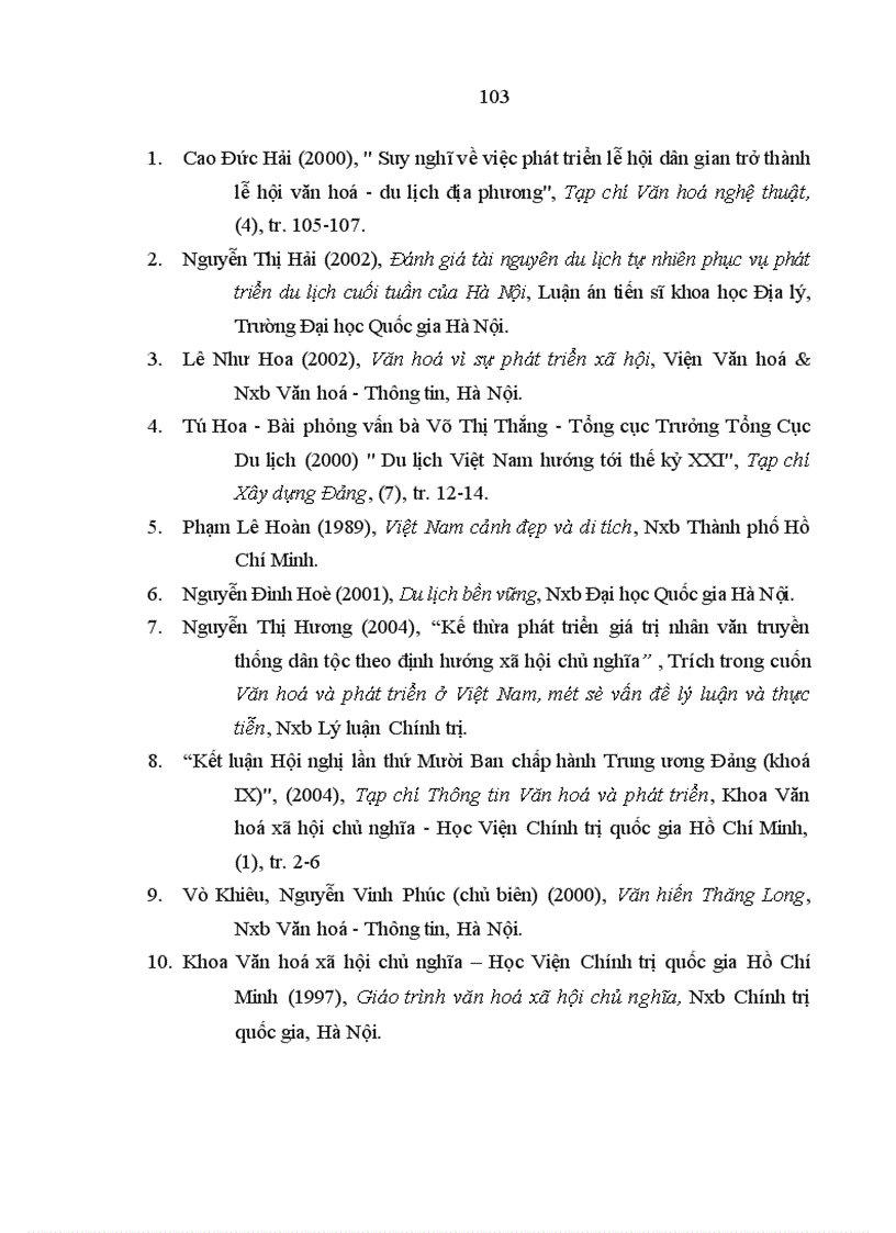 image for page Mối quan hệ giữa văn hoá và du lịch trong thời kỳ đổi mới ở nước ta hiện nay
