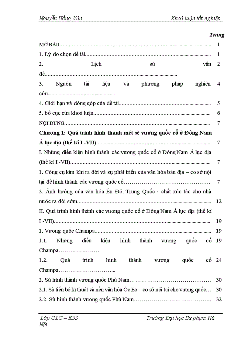 image for page Quá trình hình thành và bước đầu phát triển của một số vương quốc cổ ở Đông Nam á lục địa thế kỉ I VII