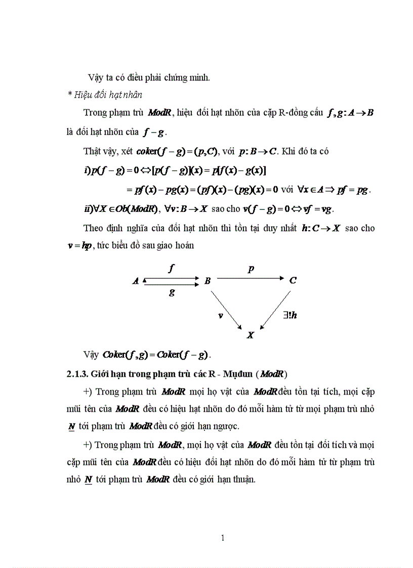 image for page Các giới hạn xạ ảnh và giới hạn quy nạp trong phạm trù các R Môđun và phạm trù các nhóm