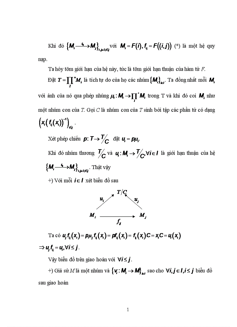 image for page Các giới hạn xạ ảnh và giới hạn quy nạp trong phạm trù các R Môđun và phạm trù các nhóm
