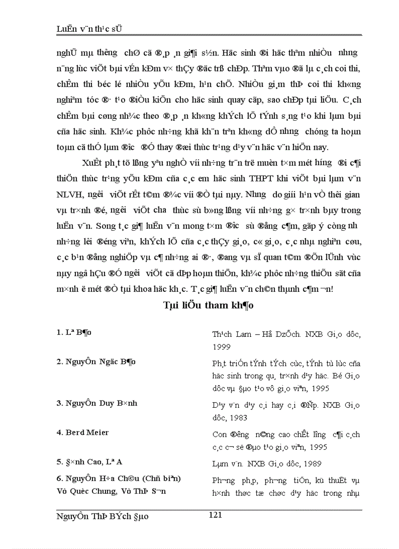 image for page Những biện pháp phát triển năng lực vận dụng kiến thức văn học của học sinh vào làm văn nghị luận văn học ở trường THPT