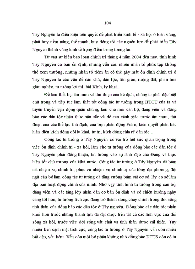 image for page Công tác tư tưởng với việc ổn định tình hình chính trị xã hội ở Tây Nguyên hiện nay