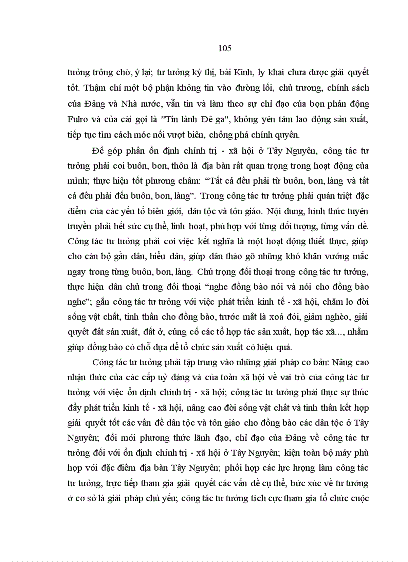 image for page Công tác tư tưởng với việc ổn định tình hình chính trị xã hội ở Tây Nguyên hiện nay