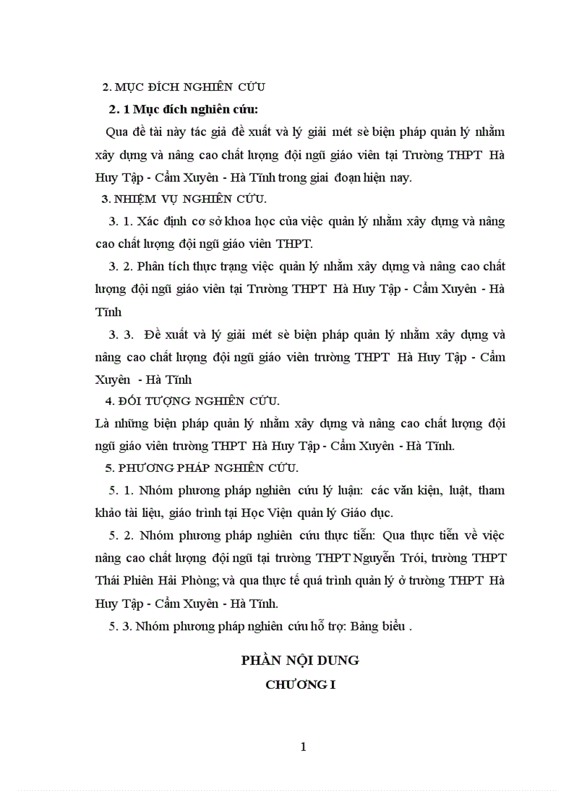 image for page Thực trạng của việc quản lý nhằm xây dựng và nâng cao chất lượng đội ngũ giáo viên tại Trường THPT Hà Huy Tập Cẩm xuyên hà tĩnh