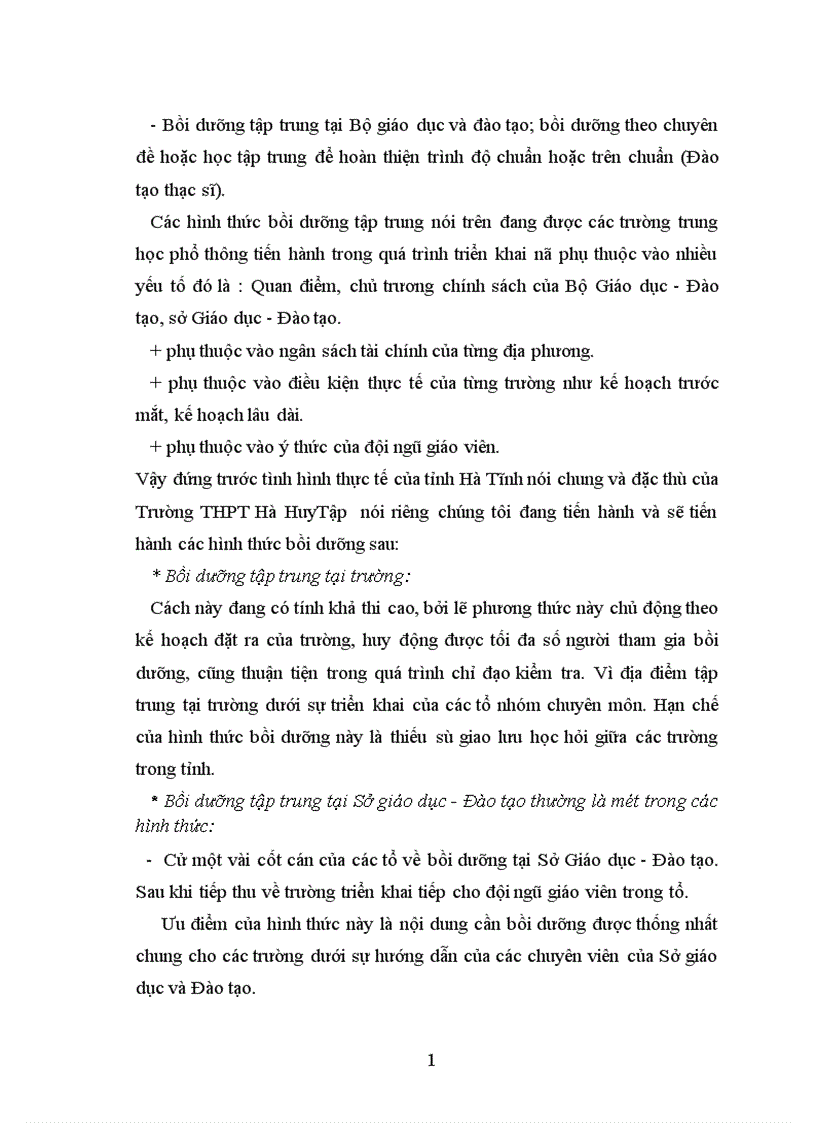 image for page Thực trạng của việc quản lý nhằm xây dựng và nâng cao chất lượng đội ngũ giáo viên tại Trường THPT Hà Huy Tập Cẩm xuyên hà tĩnh