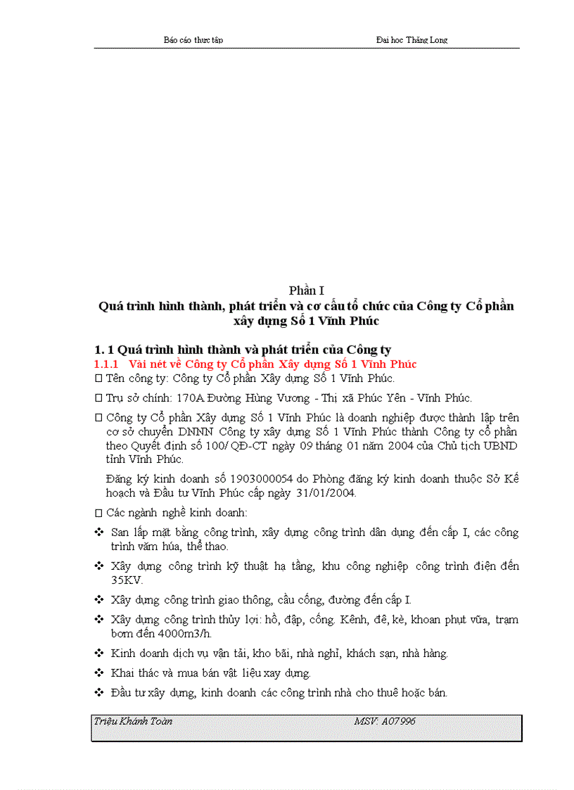 image for page báo cáo thực tập tổng hợp của Công ty Cổ phần Xây dựng Số