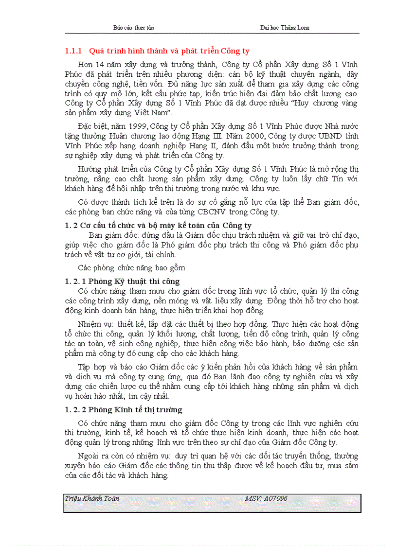 image for page báo cáo thực tập tổng hợp của Công ty Cổ phần Xây dựng Số