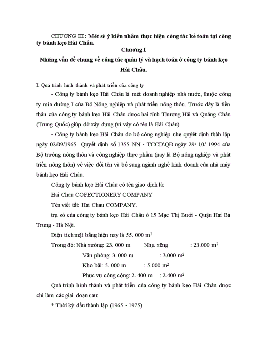 image for page Thực trạng và một số ý kiến nhằm thực hiện công tác kế toán tại công ty bánh kẹo Hải Châu