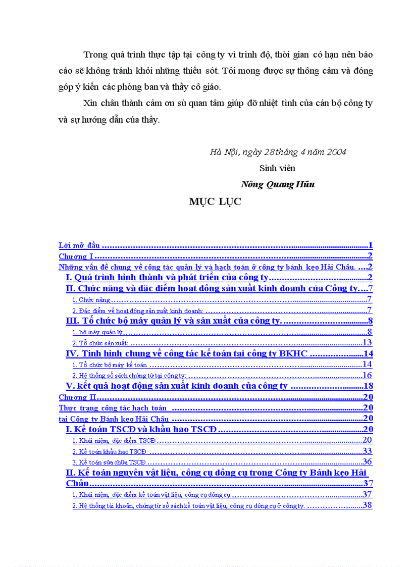 image for page Thực trạng và một số ý kiến nhằm thực hiện công tác kế toán tại công ty bánh kẹo Hải Châu