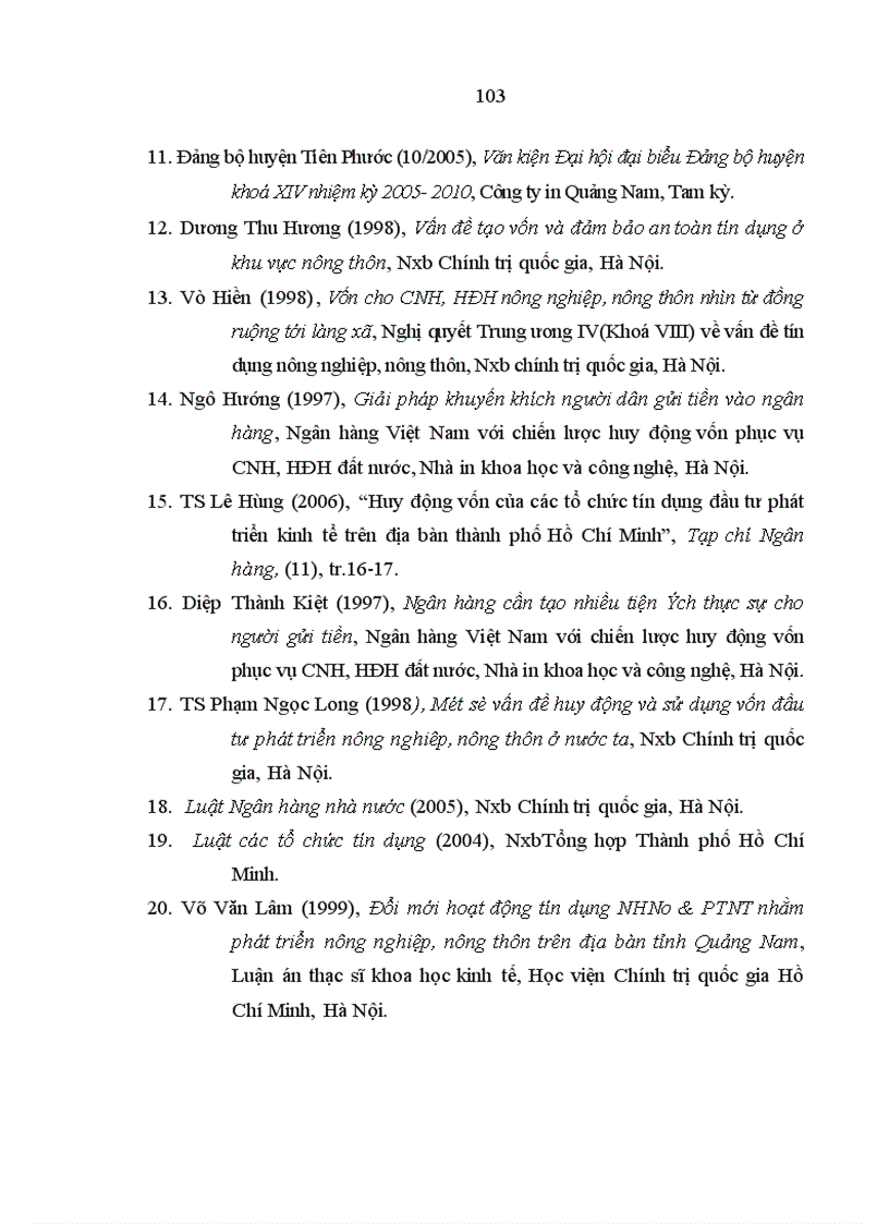 image for page Vốn huy động tại Chi nhánh Ngân hàng nông nghiệp và phát triển nông thôn để phát triển kinh tế xã hội ở huyện Tiên Phước tỉnh Quảng Nam