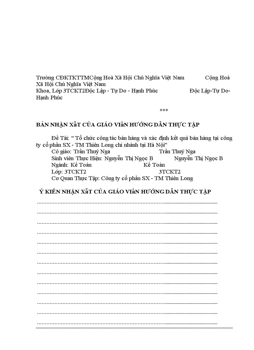 image for page kế toán thành phẩm bán hàng và xác định kết quả bán hàng tại công ty Cổ Phần SX TM Thiên Long 1