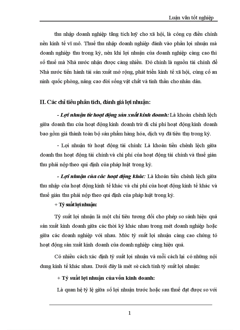 image for page Lợi nhuận và một số giải pháp chủ yếu tăng lợi nhuận tại Công ty TNHH Thành Công 1