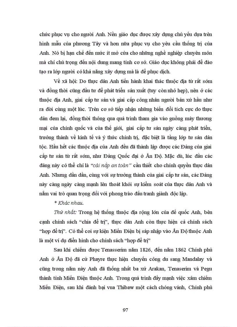 image for page Quá trình xâm nhập cai trị của thực dân Anh ở Miến Điện và hậu quả của nó từ năm 1647 đến năm 1948