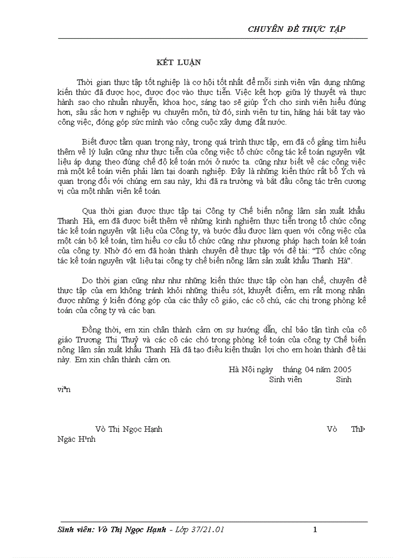 image for page Tổ chức công tác kế toán nguyên vật liệu tại công ty chế biến nông lâm sản xuất khẩu Thanh Hà