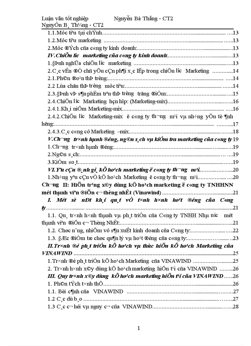 image for page Xây dựng kế hoạch marketing cho công ty trách nhiệm hữu hạn nhà nước một thành viên điện cơ thống nhất VINAWIND 1