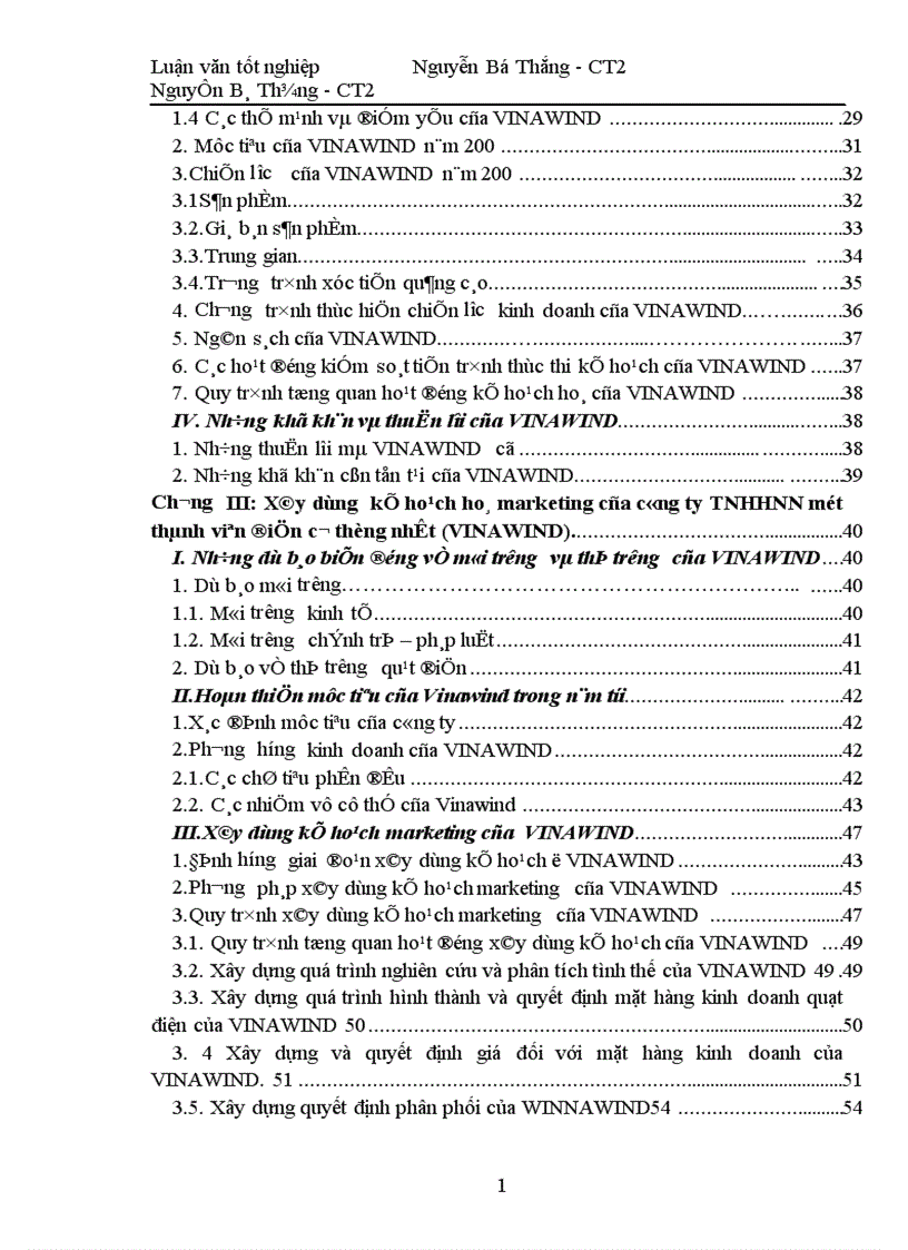 image for page Xây dựng kế hoạch marketing cho công ty trách nhiệm hữu hạn nhà nước một thành viên điện cơ thống nhất VINAWIND 1
