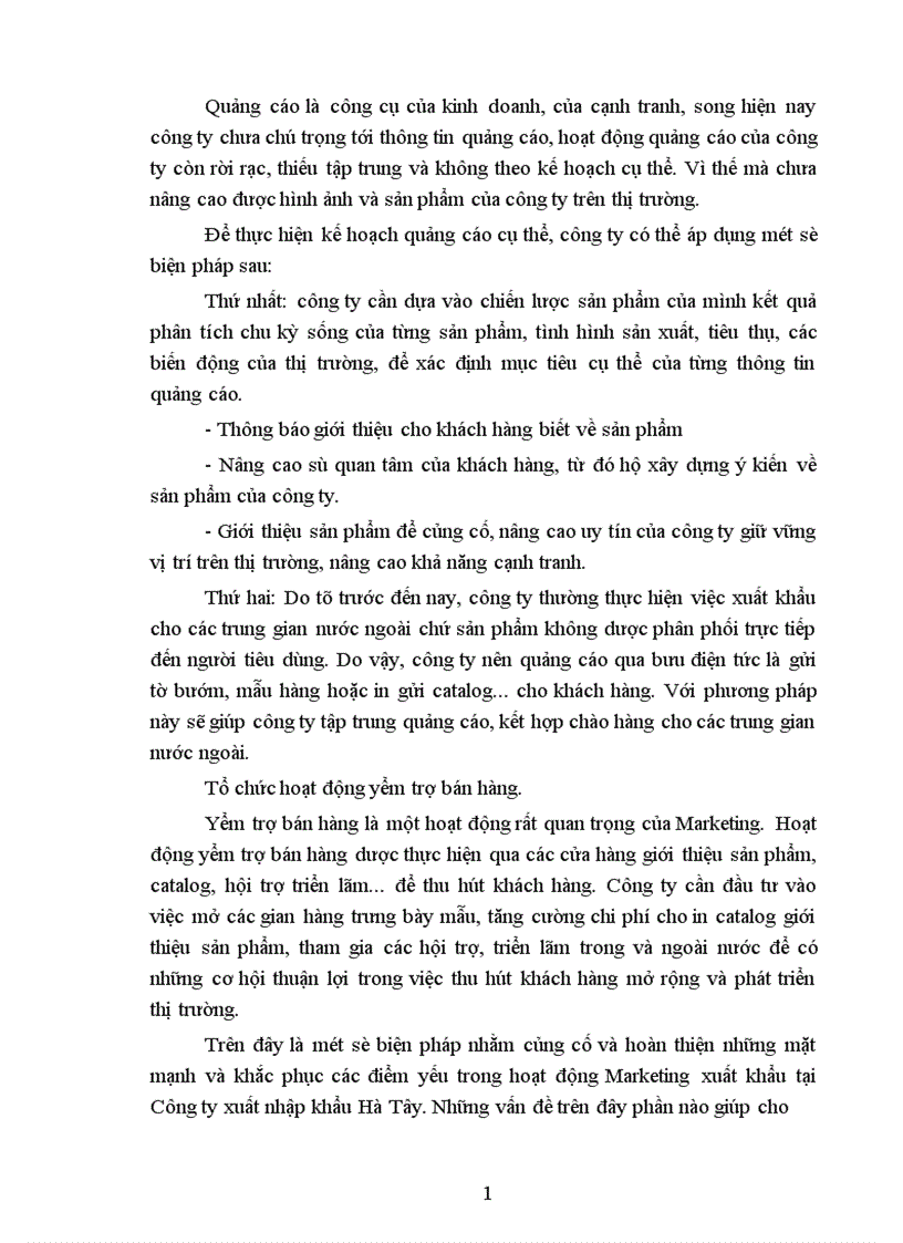 image for page Một số biện pháp Marketing nhằm nâng cao hiệu quả hoạt động xuất khẩu tại Công ty xuất nhập khẩu Hà Tây 1