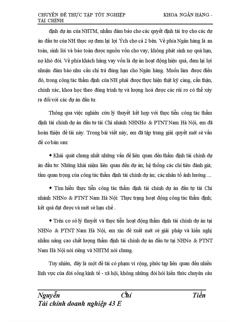 image for page Giải pháp nâng cao chất lượng thẩm định tài chính dự án đầu tư tài Chi nhánh NHNo PTNN Nam Hà Nội 1