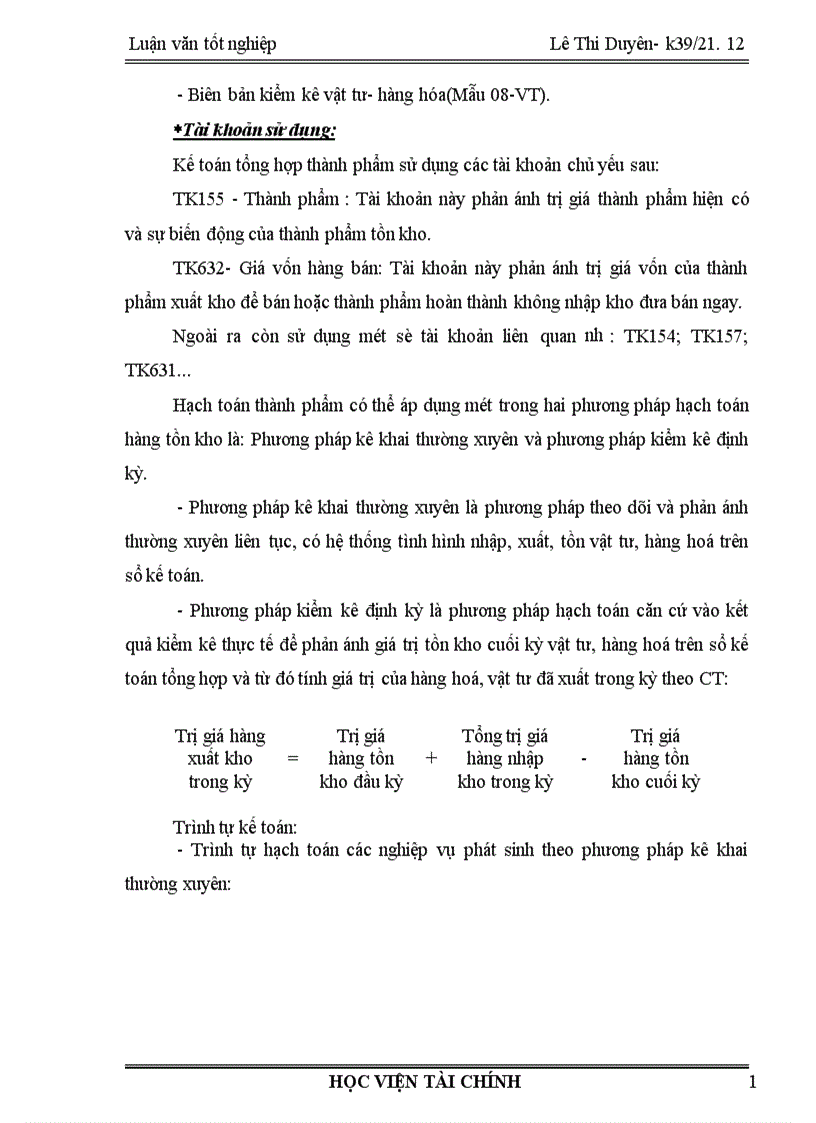 image for page Tổ chức công tác kế toán thành phẩm và tiêu thụ thành phẩm làm luận văn tốt nghiệp cho mình
