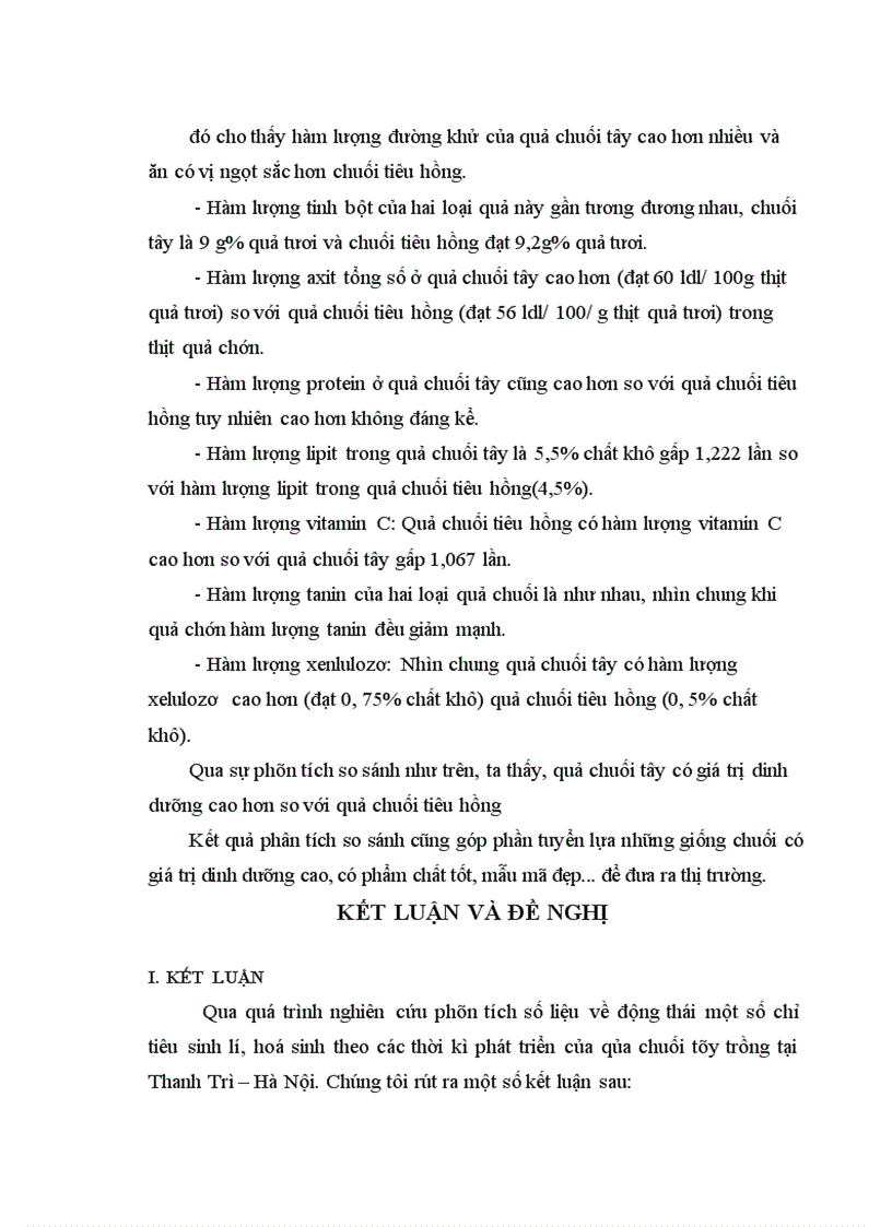 image for page Nghiên cứu động thái một số chỉ tiêu sinh lý hoá sinh theo tiến trình sinh trưởng phát triển của quả chuối tây tại huyện Thanh Trì Hà Nội