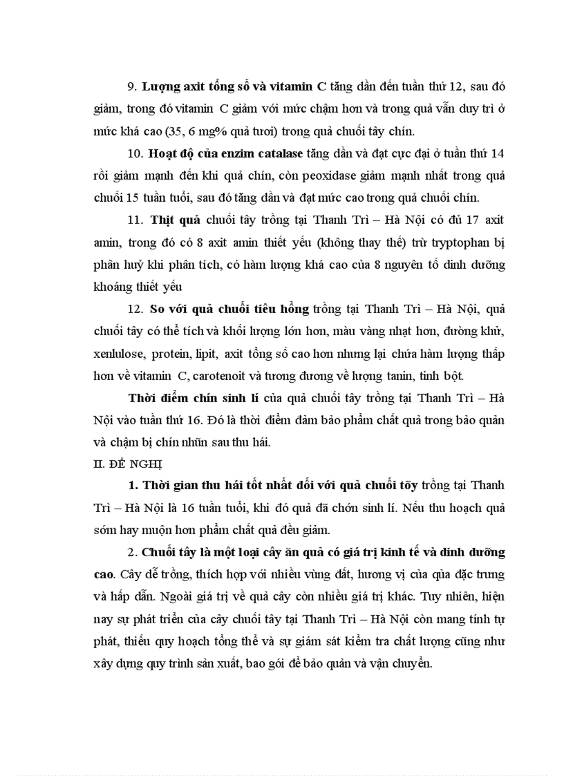 image for page Nghiên cứu động thái một số chỉ tiêu sinh lý hoá sinh theo tiến trình sinh trưởng phát triển của quả chuối tây tại huyện Thanh Trì Hà Nội