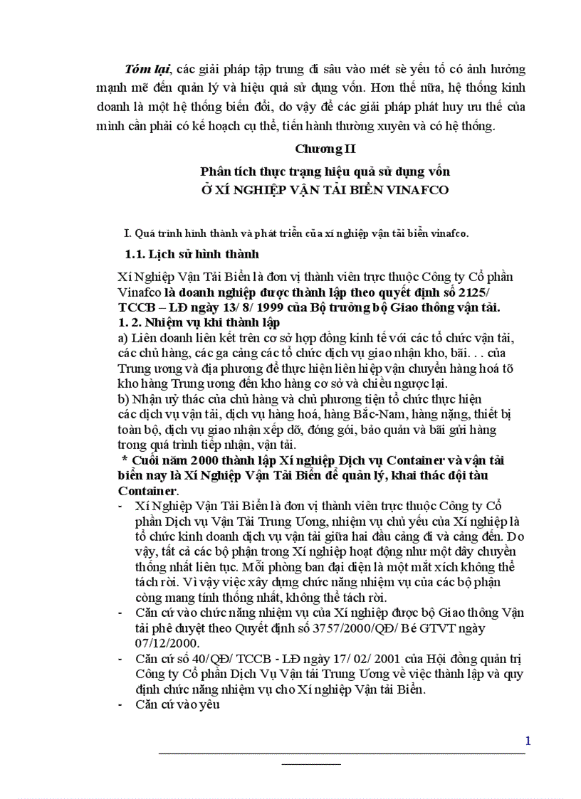 image for page Giải pháp nâng cao hiệu quả sử dụng vốn kinh doanh ở Xí Nghiệp Vận Tải Biển Vinafco 1