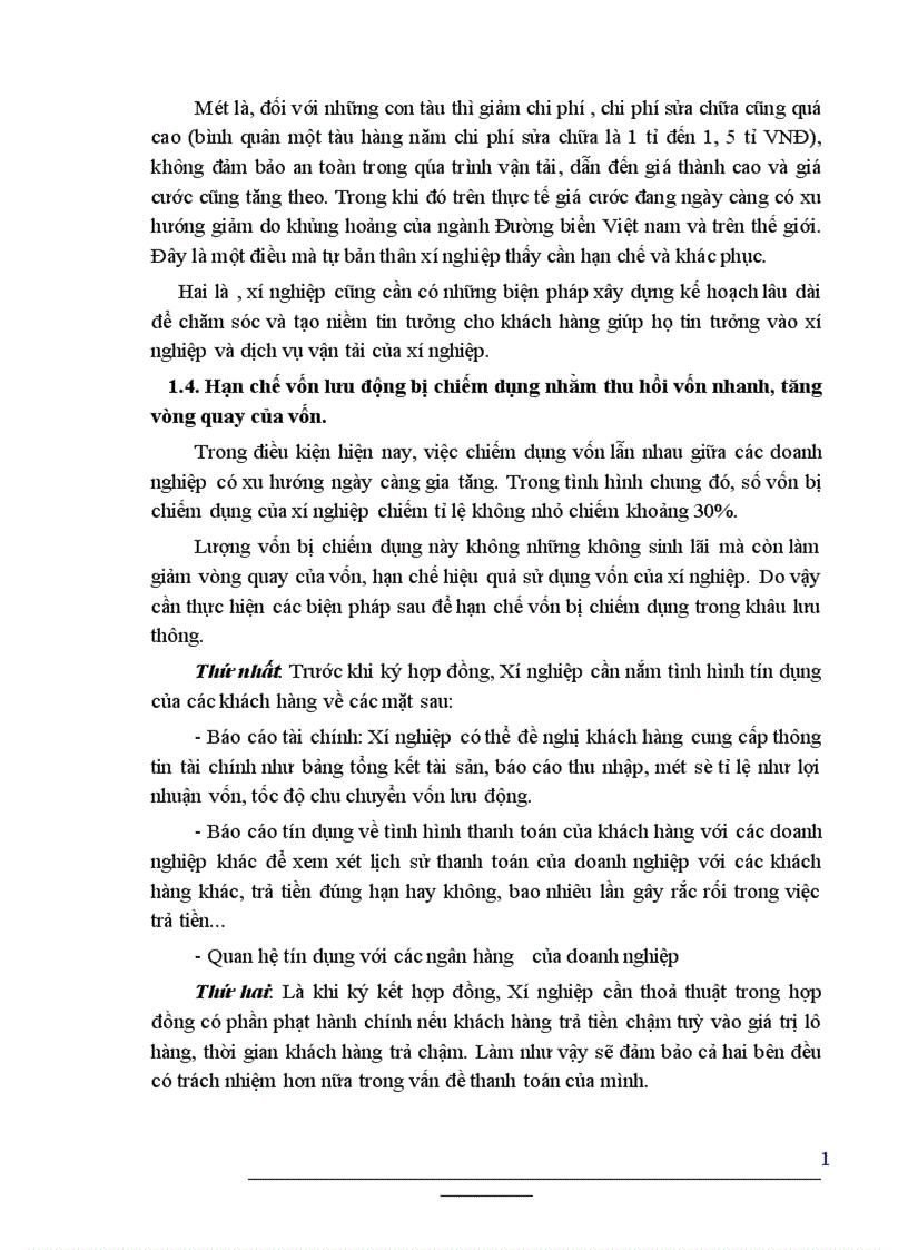 image for page Giải pháp nâng cao hiệu quả sử dụng vốn kinh doanh ở Xí Nghiệp Vận Tải Biển Vinafco 1