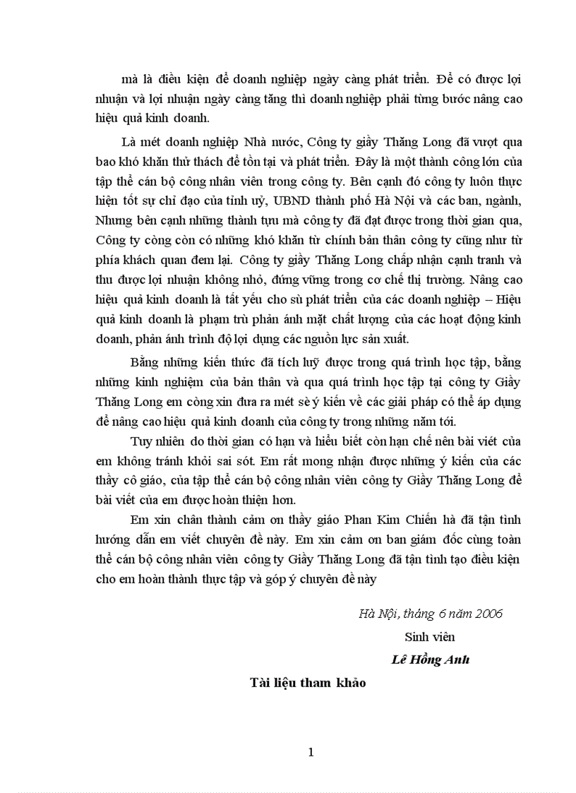 image for page Hiệu quả kinh doanh ở Công ty Giầy Thăng Long thực trạng và giải pháp 1