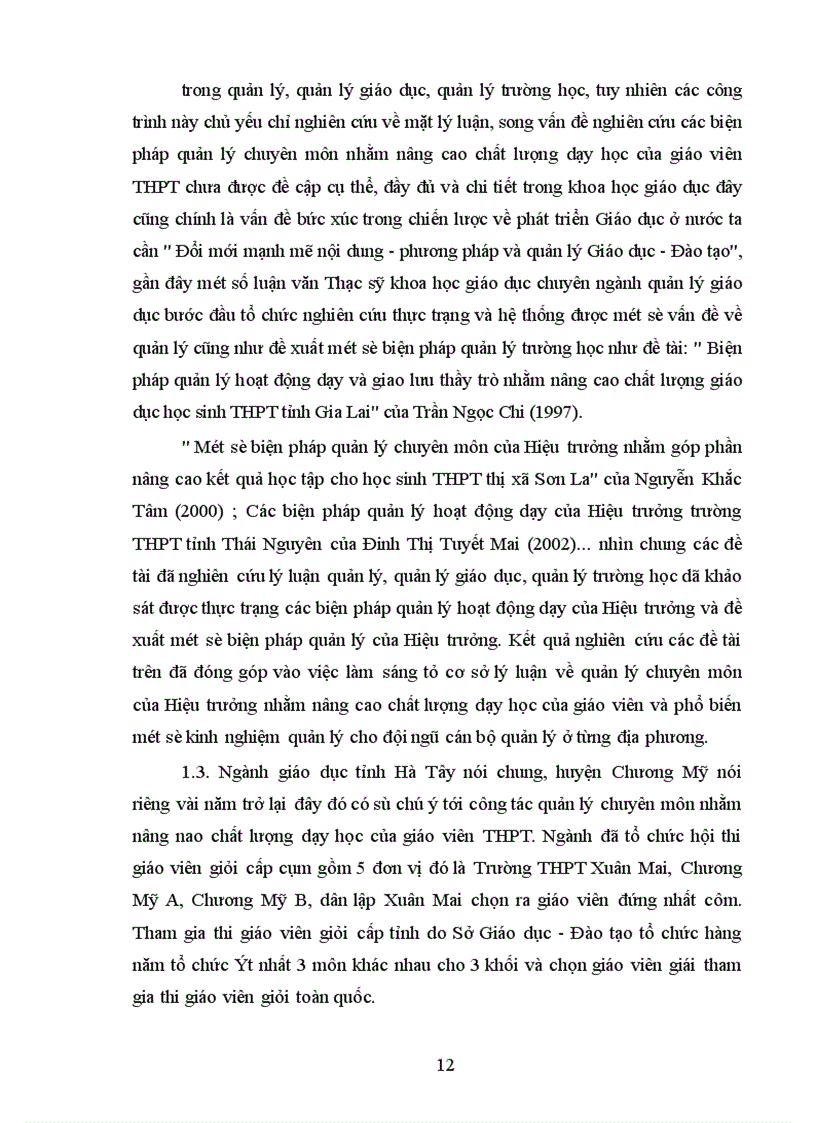 image for page Một số biện pháp quản lý chuyên môn của Hiệu trưởng nhằm nâng cao chất lượng dạy học của giáo viên THPT huyện Chương Mỹ tỉnh Hà Tây 1