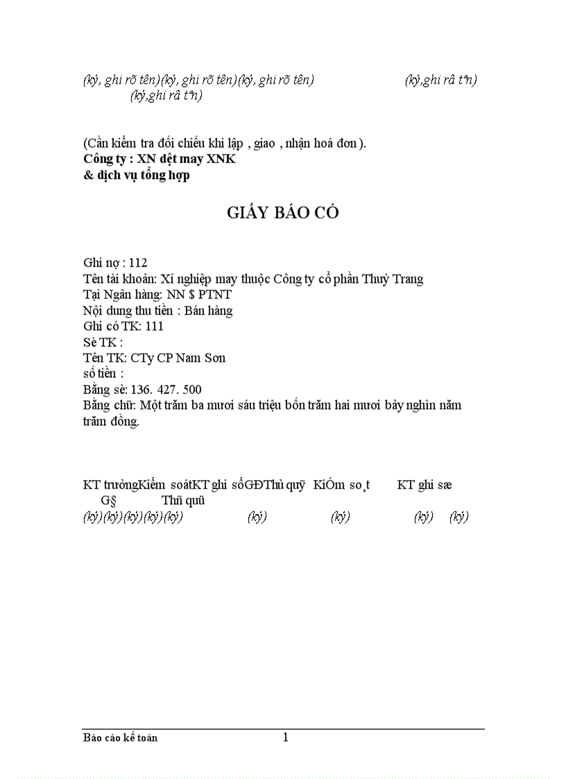 image for page Thực trạng công tác hạch toán kế toán tổng hợp tại Xí nghiệp may thuộc Công ty cổ phần Thuỳ Trang 1