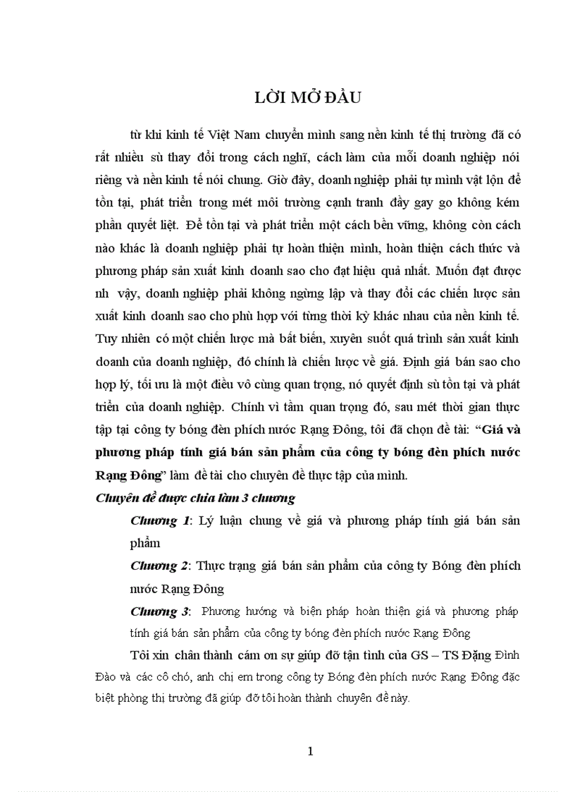 image for page Giá và phương pháp tính giá bán sản phẩm của công ty bóng đèn phích nước Rạng Đông 1