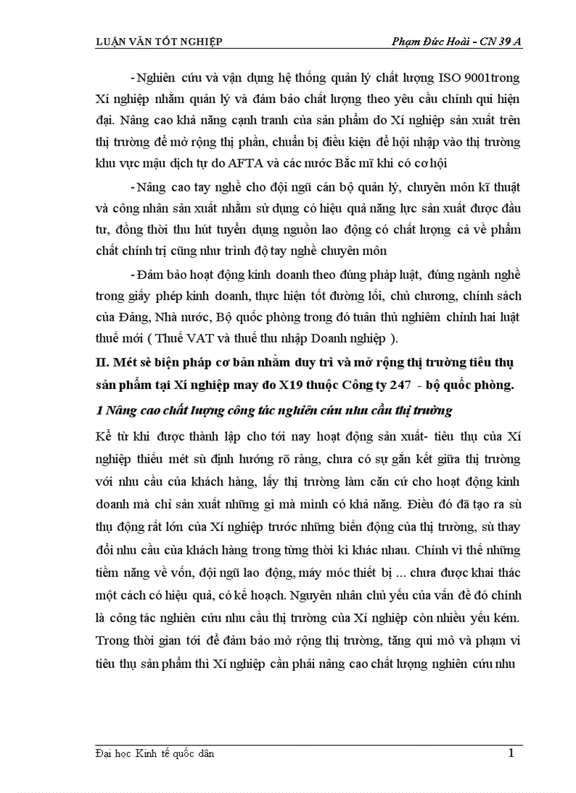 image for page Một số biện pháp cơ bản nhằm duy trì và mở rộng thị trường tiêu thụ sản phẩm tại Xí nghiệp may đo X19 thuộc Công ty 247 bộ quốc phòng