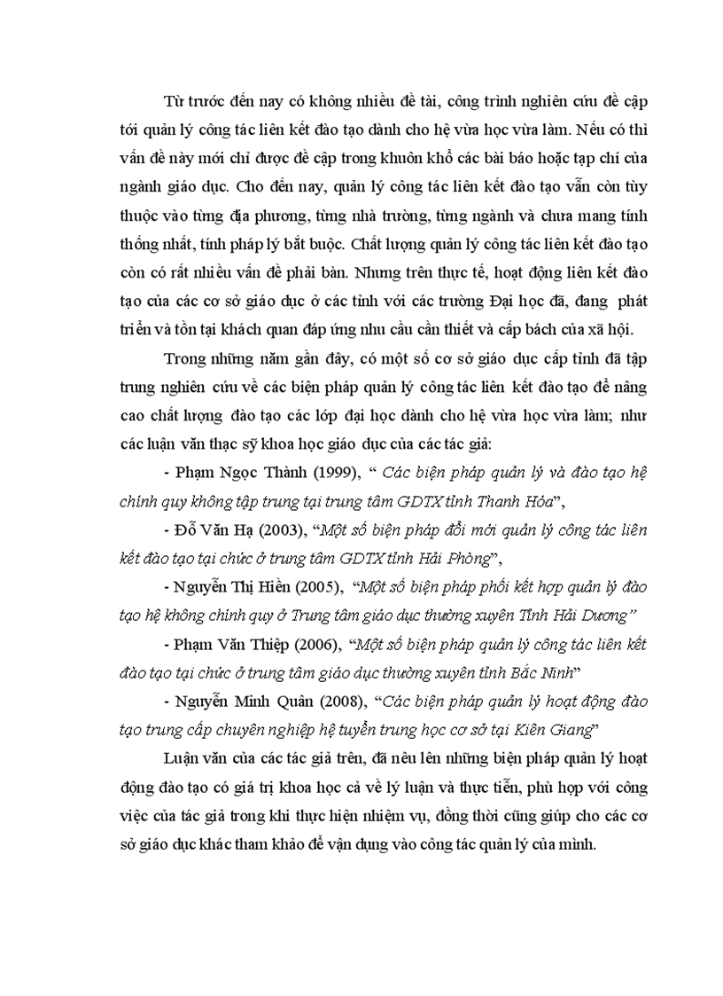 image for page Thực trạng biện pháp quản lý hoạt động liên kết đào tạo tại Trường Bồi dưỡng cán bộ giáo dục Hà Nội