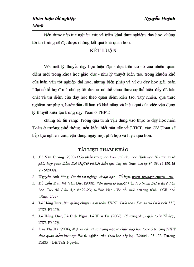 image for page Bước đầu vận dụng lý thuyết kiến tạo vào dạy học giải toán Đại số tổ hợp ở Trung học phổ thông