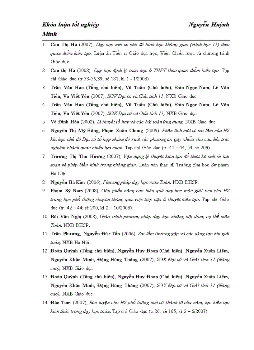 image for page Bước đầu vận dụng lý thuyết kiến tạo vào dạy học giải toán Đại số tổ hợp ở Trung học phổ thông