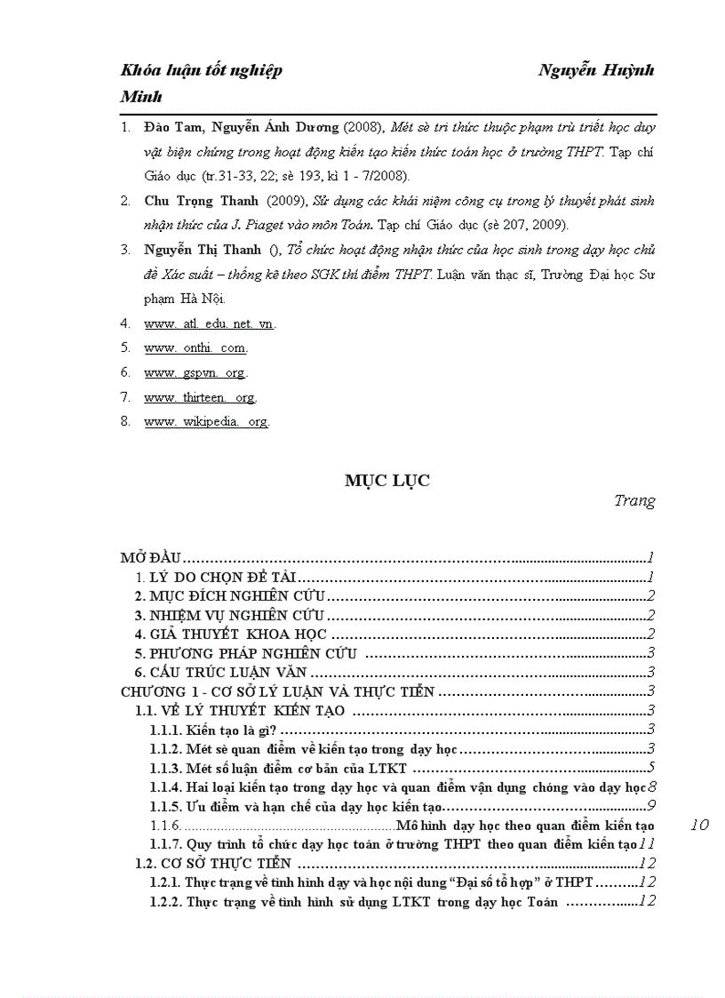 image for page Bước đầu vận dụng lý thuyết kiến tạo vào dạy học giải toán Đại số tổ hợp ở Trung học phổ thông