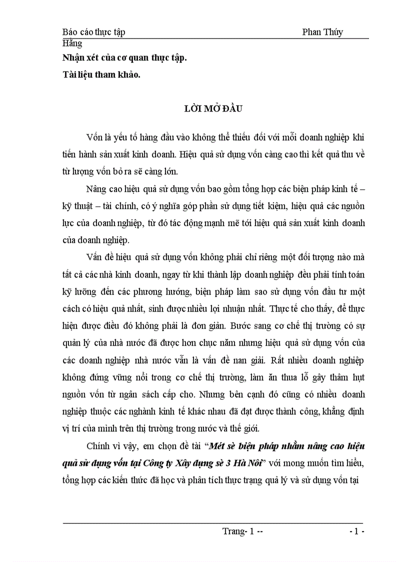 image for page Một số biện pháp nhằm nâng cao hiệu quả sử dụng vốn tại Công ty Xây dựng số 3 Hà Nôi 1