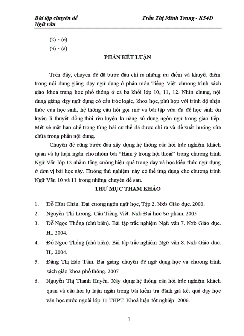 image for page Vài nét về chương trình ngữ dụng trong sách giáo khoa Trung học Phổ thông ban Khoa học tự nhiên